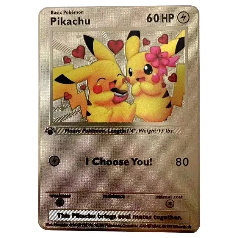 Kad Pokemon Vmax Logam Surat Pokémon Pikachu Gx Mewtwo Charizard Vstar Permainan Anime Mainan Besi Emas Kad Bermain Hadiah Kanak-kanak — image 9