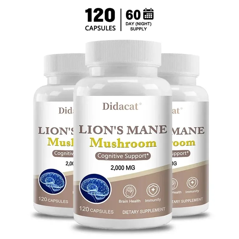 Lions Mane Brain & Focus Supplement - Mushroom Powder Extract Capsules - Non-GMO & Gluten Free to Improve Cognitive Health — image 10