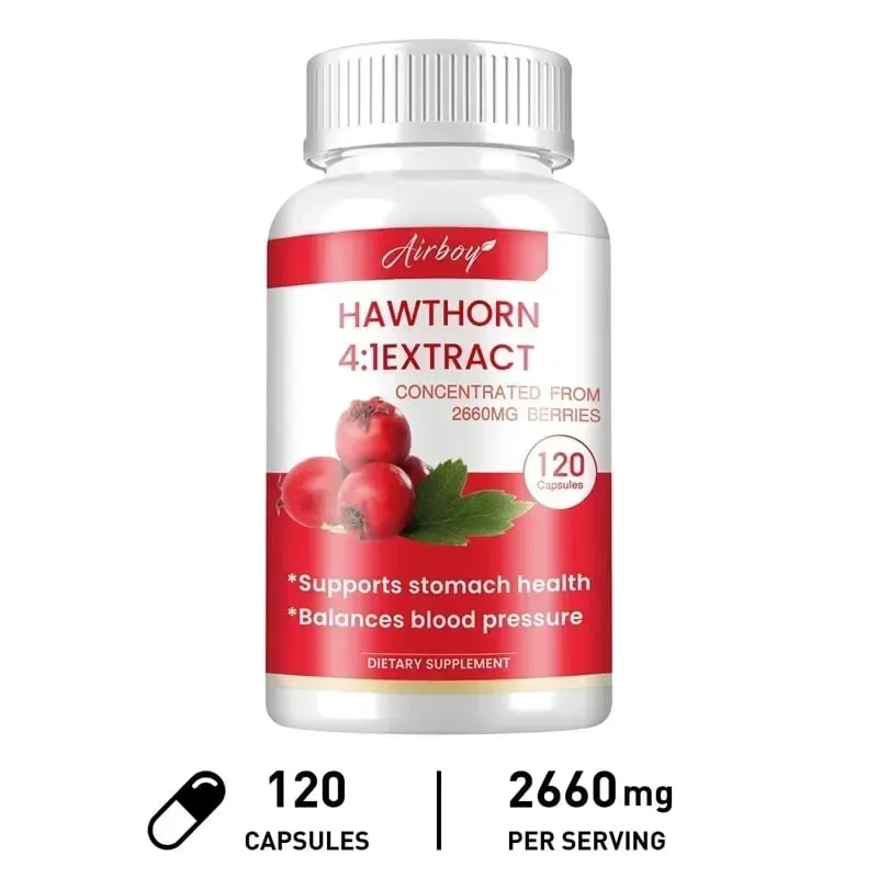 Hawthorn Berry Extract Capsule - Supports Digestive Health Promotes Energy Production Blood Circulation and Boosts Immunity