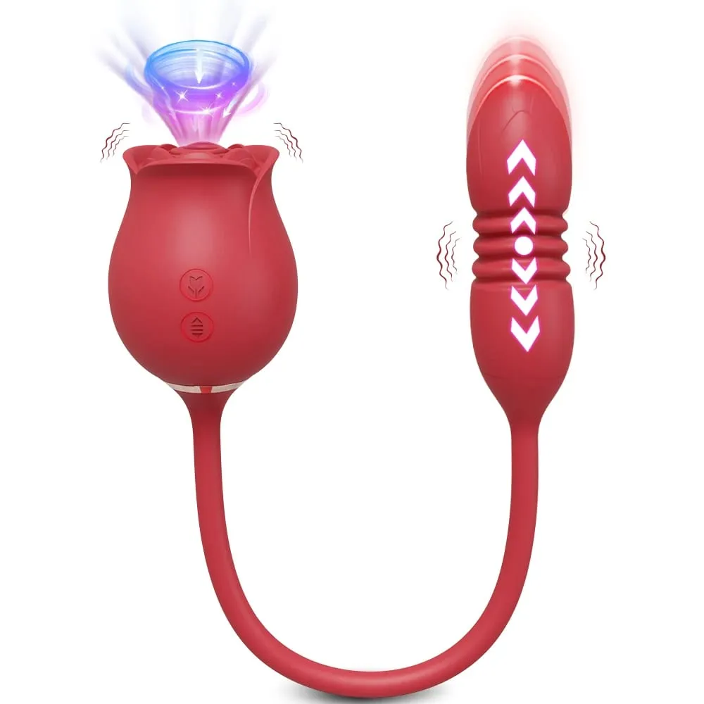 Vibratore per succhiare la rosa per le donne Stimolatore del clitoride del clitoride Punto G Spinta Dildo Vibrante Masturbatore femminile Massaggio Giocattolo del sesso per adulti — image 1