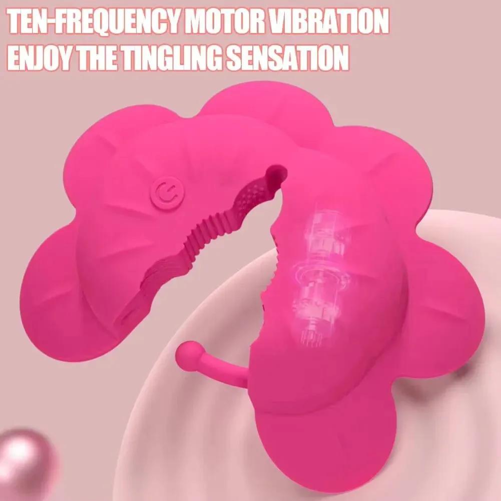 Rose Nipple Clamps Vibrator Female Wearable Adjustable Remote Control Nipples Stimulator BDSM Sex Pleasure Adult Toys for Women — image 5