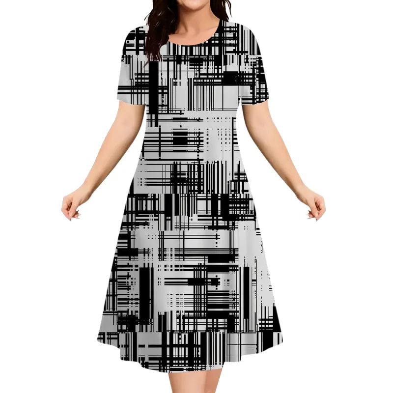 Oversized Summer Women's Short Sleeve Dress Plus Size 9XL Women's Loose Short Dress Casual Printed Fashion Party Dresses 2025 — image 4