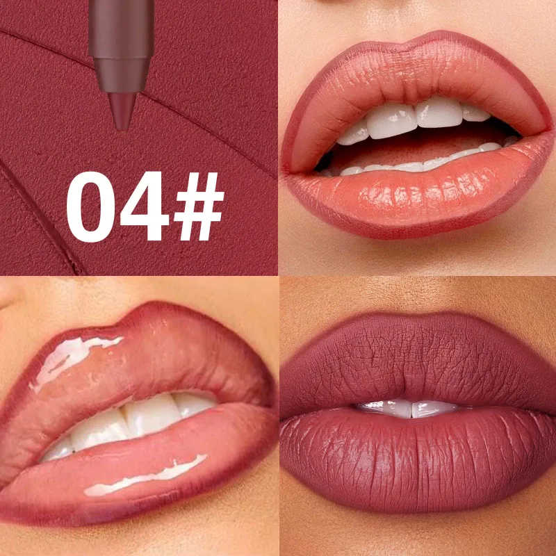 6 Colors Waterproof Matte Lipliner Pencil Black Red Contour Tint Lipstick Long Lasting Non-stick Cup Moisturising Lips Makeup — image 10