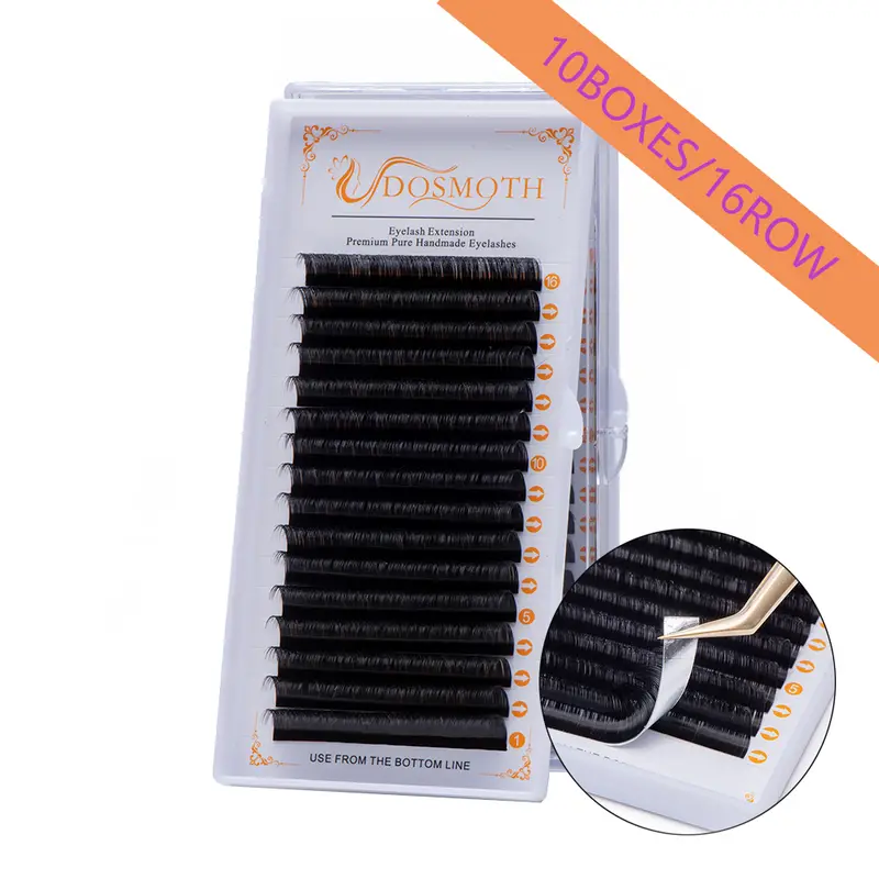 10 boxes 16rows 7-16mm mink eyelash extensions supples False fake eyelash extension individual lashes cosmetics