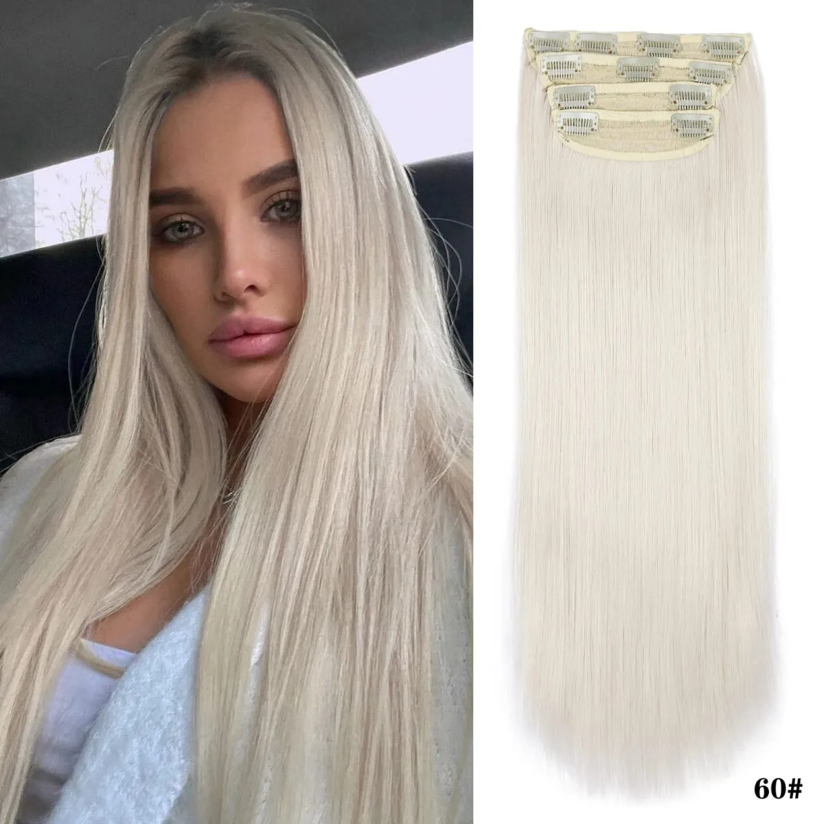Leeons Wavy Clip In Hair Extensions 4 PCS Natural Soft Long Wavy Hairpieces Thick Double Weft Clip In Hair Extensions For Woman — image 28
