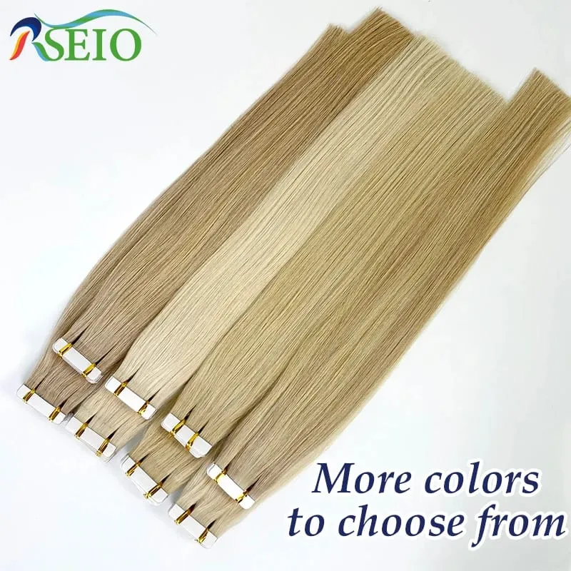 High Quality Straight Tape In Human Hair Extensions 100% Real Natural Hair Extension Black Brown Blonde Invisible For wome — image 5