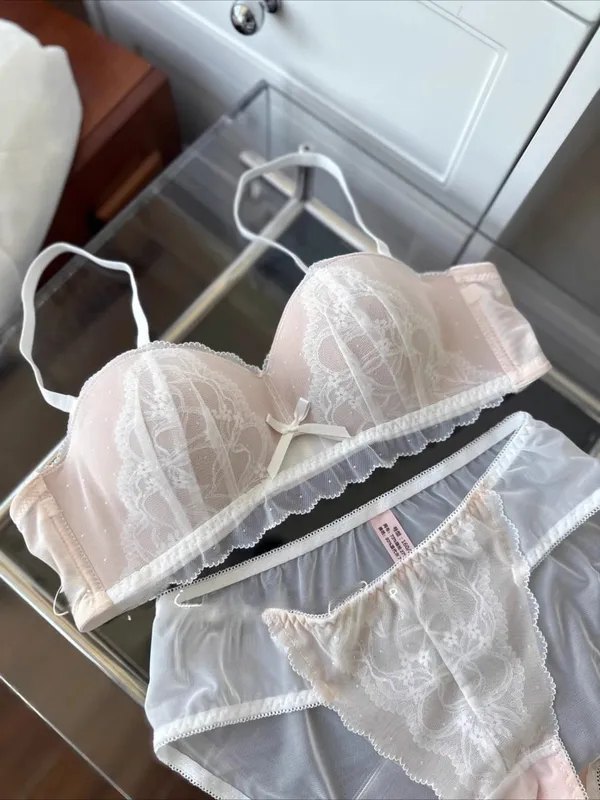 Viktorianisch inspiriertes Demi-BH- und Knicker-Set | Transparenter Push-up-BH aus Mesh-Spitze für kleine Brüste, Anti-Durchhängen | Luxus-Dessous MOYISU Höschen — image 11