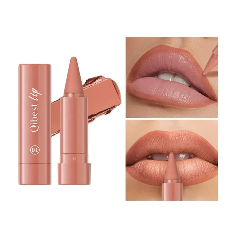 Waterproof Matte Lipstick Liner 2-in-1 Pencil High Pigmentation Lip Color Smooth Moisturizing Formula Natural Gradient Lipstick — image 7