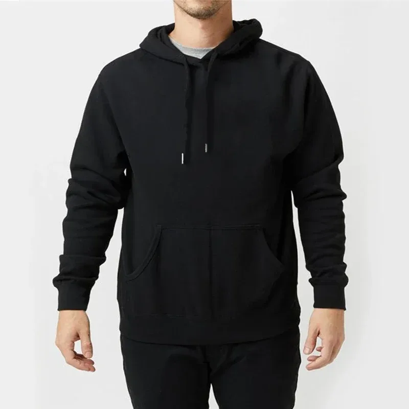 2025 Men's Solid Color Hooded Sweaters Men's Warm Wool Sweater Fashionable Street Clothing Loose Breathable Jersey Brand Hooded — image 8