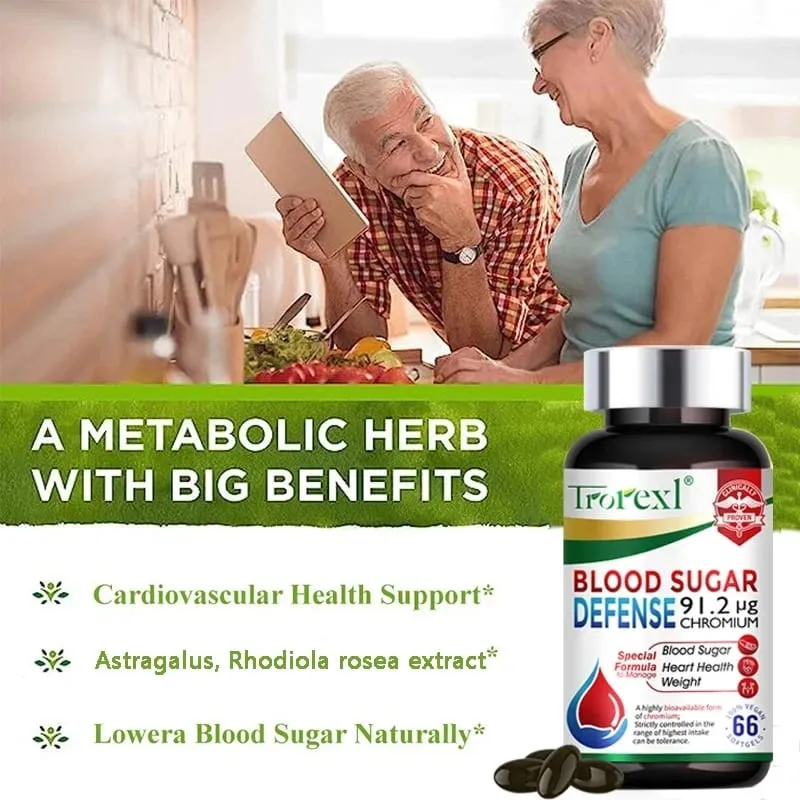 Blood Sugar Diabetes Capsule for Cardiovascular Health Glucose Metabolism Maintain of Normal Blood Glucose Concentrations