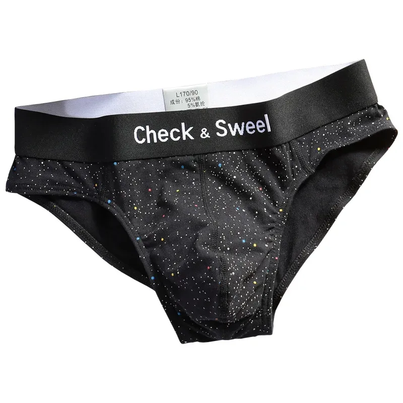 Printed Polka Dot Underwear Men's Pure Cotton Triangle Pants Summer Sports Youth Loose And Breathable Triangle Pants