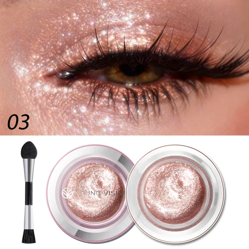 1 st Highlighter Flytande ögonskugga Vattenfast Icke-fet Långvarig Highlight & Smoky Eye Shadow med makeupborste — image 4