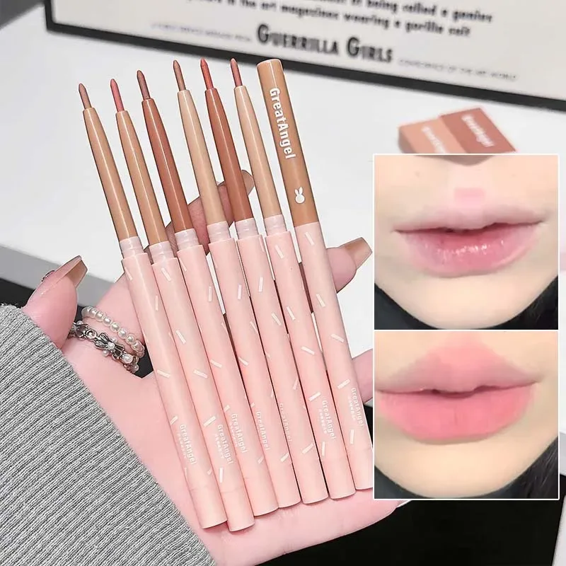 Korean Lip Liner Waterproof Matte Lip Liner Pencil Non-stick Cup Smooth Lip Contour Pen Nude Pink Brown Lip Makeup For Women — image 4