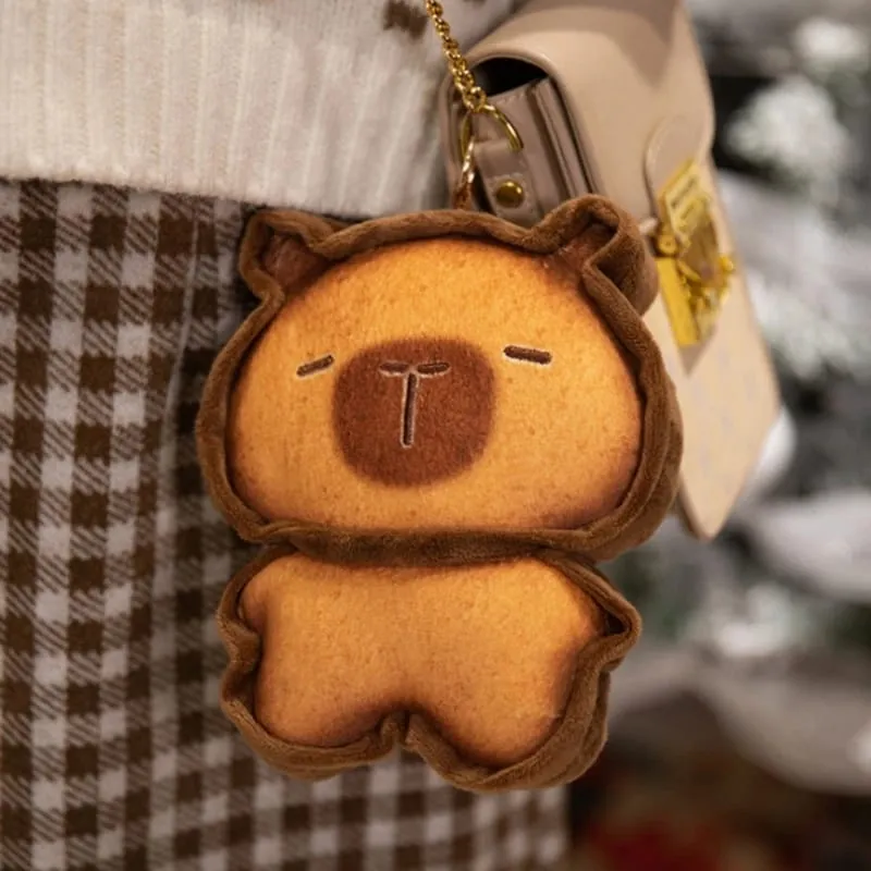 Kawaii Plush Biscuit Capybara Throw Pillow Cute Capibara Cake Cookie Toast Keychain Sofa Cushion Nap Sleeping Toys Birthday Gift — image 5
