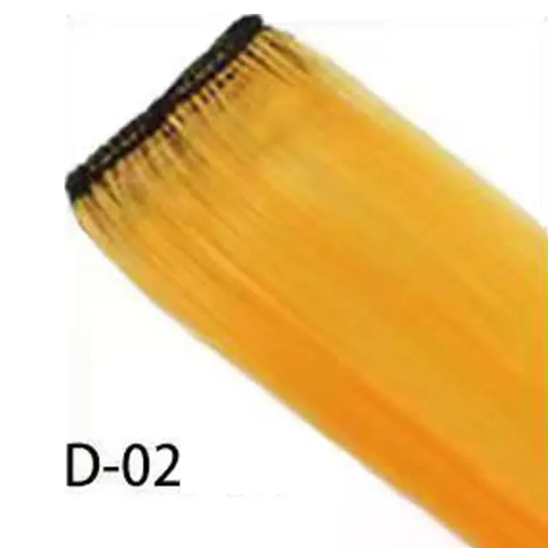 Synthetic 10Pcs colorful Hair Extensions Clip in Colored Party Highlights Extension for Kids Girls Long Straight Hairpiece — image 8