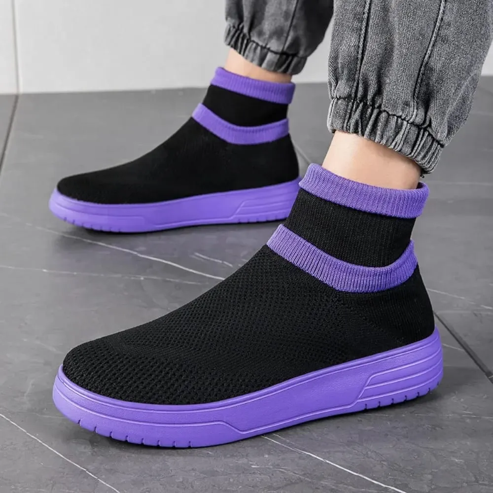 Sock Shoes for Men Spring 2026 New Couple Socks Breathable Mesh High Top Casual Shoes for Men One Foot Thick Soled Sneakers Men — image 3
