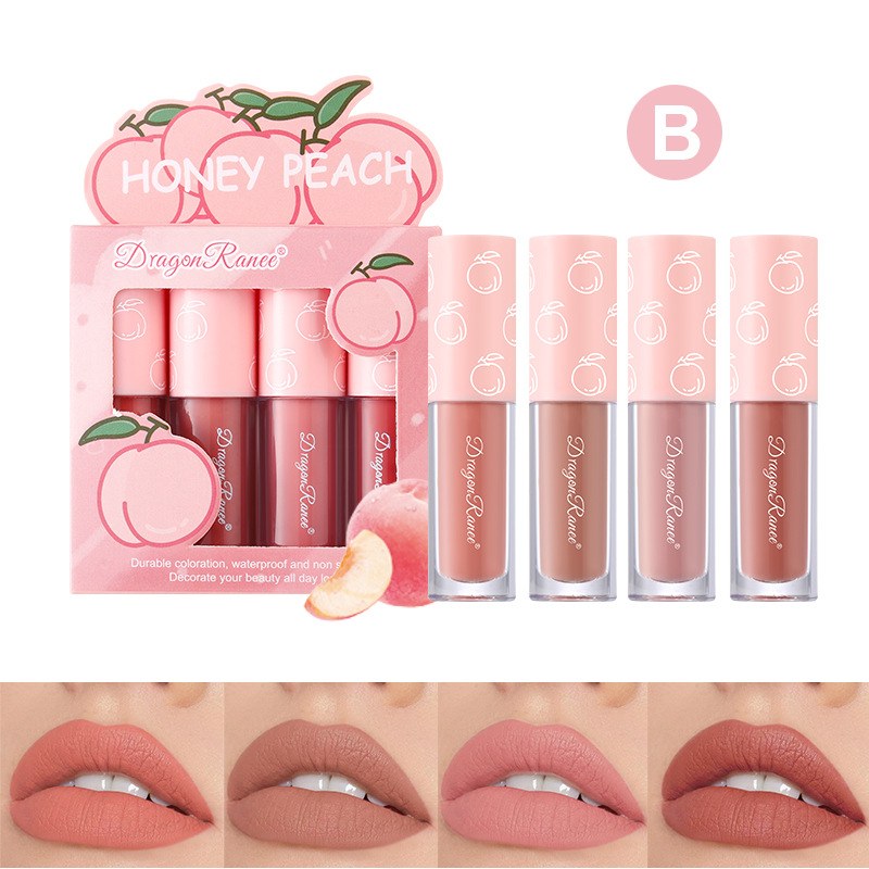 Mini Velvet Matte Lip Gloss Set 3pc/4pcs Non-Fading Non-Stick Cup Long-Lasting Fruit Scented Lip Tint Smooth and Lightweight — image 10