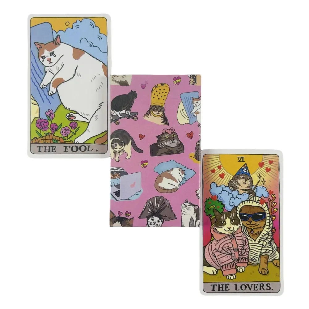 1pc Cat Meme Tarot Cards Fate Divination 22pcs Oracle Cards Party Entertainment Board Game Cards