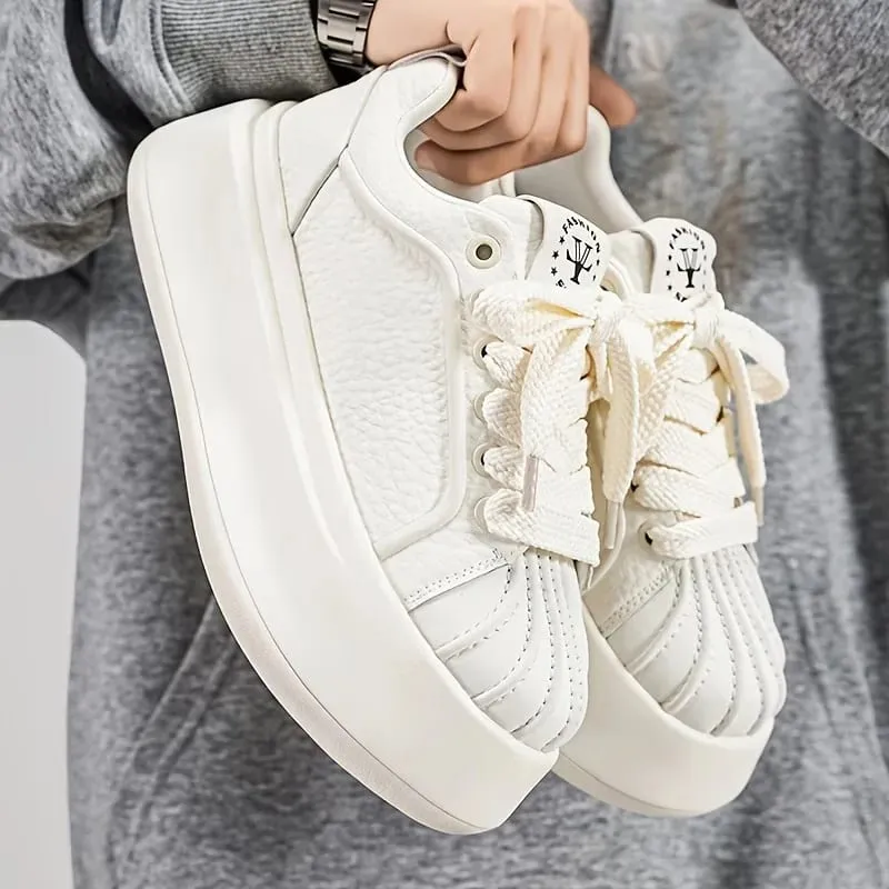 Novos sapatos masculinos de sola grossa aumentando a altura confortável leve versátil sapatos na moda e minimalista calçados esportivos casuais — image 2