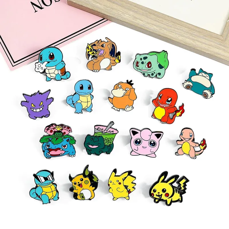 Wholesale Kawaii Pikachu Gengar Eevee Lapel Pins for Backpacks Enamel Pin Cute Brooches Badges Jewelry Fans Gifts — image 3