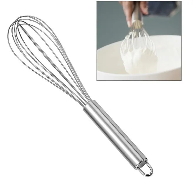 10-inchManual Egg Beater Stainless Whisk Kitchen Wire Balloon Whisk Milk Egg Beater Egg Mixing Mixer Tools — image 7
