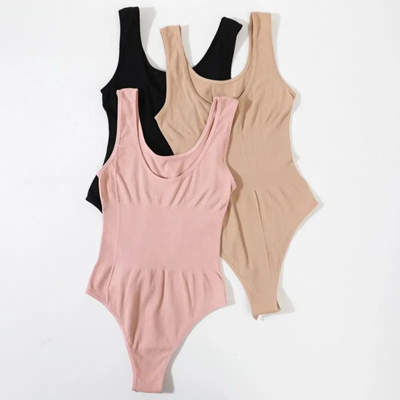 Women Non-wire Bra And Panties Set Seamless Underwear Lingerie Set Tummy Control Shapewear Slimming Thong Female Jumpsuit — image 2