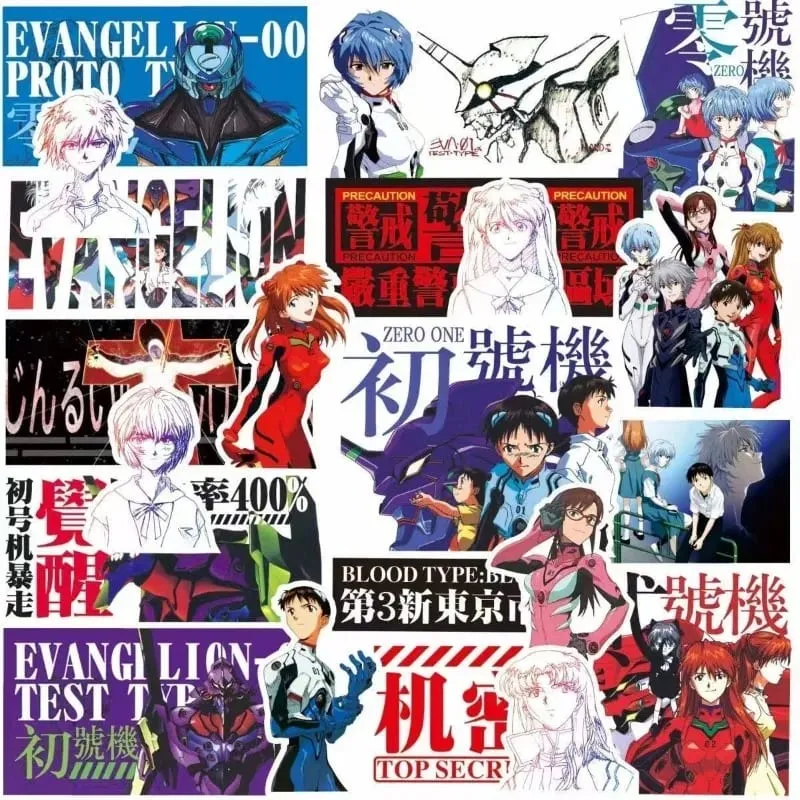 75 יחידות Evangelion EVA Rei Asuka מדבקות אנימה מגניב קריקטורה מדבקות DIY בקבוק מים PVC עמיד למים סקייטבורד מדבקת צעצועי מתנה — image 2