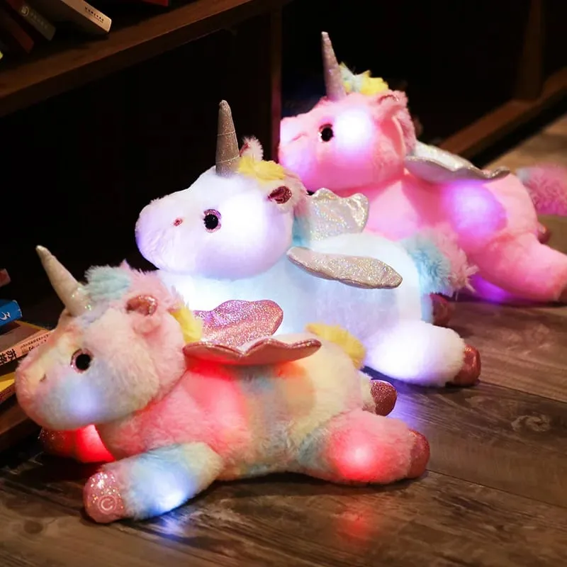 38cm creative Toy Luminous Pillow Soft Stuffed Plush Glowing Unicorn Cushion Led Light Toys Gift For Kids Children Girls — image 2