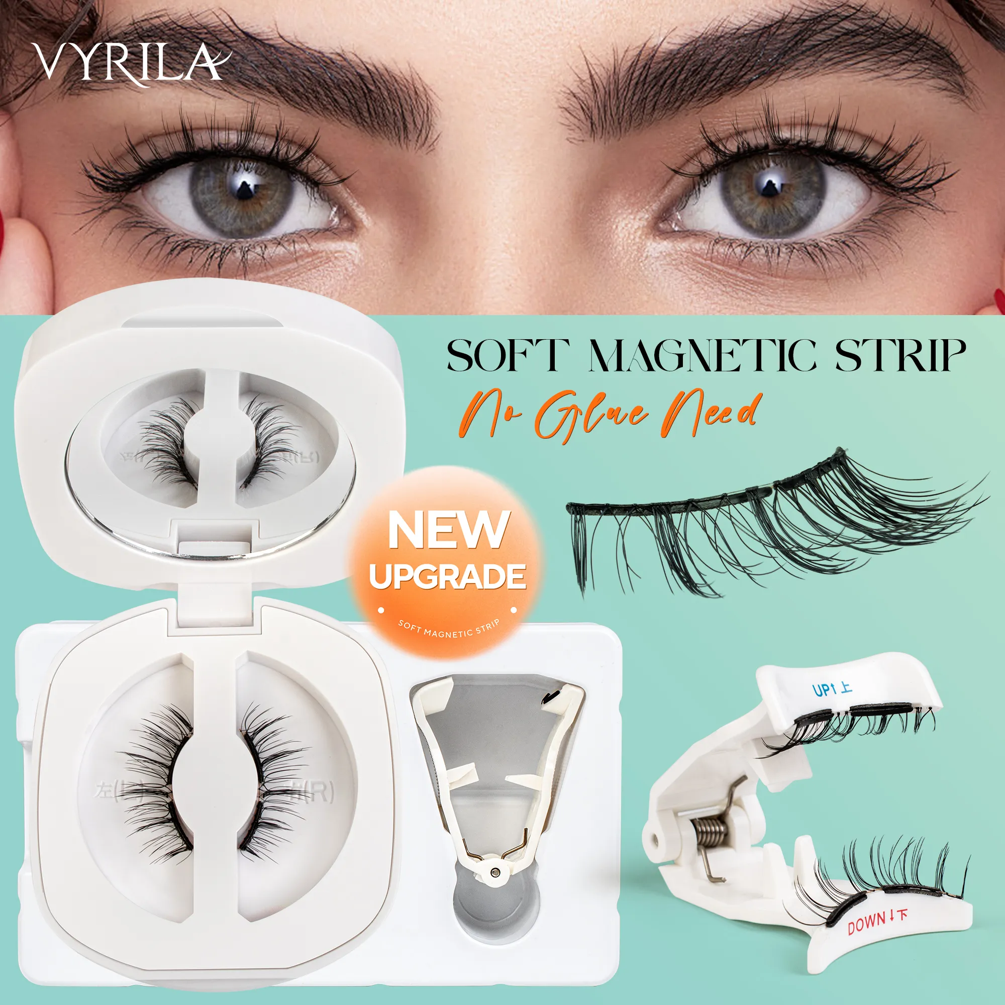 Soft Magnetic Eyelashes No Glue Needed Reusable Natural Look 3D Lashes Easy Apply Soft Magnetic Lashes Kit for Eye Makeup — image 1