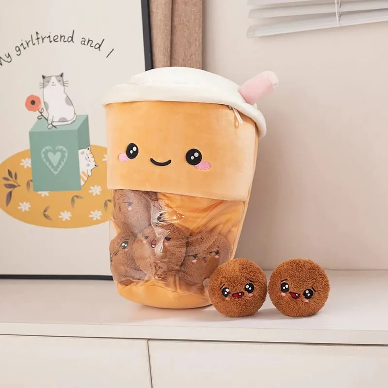 Boba Tea Cookies Plush Toy Cute Fluffy Snacks Plushies Pudding Cake Alien Hug Pillow Birthday Gift Sofa Home Decorative Pillow — image 7