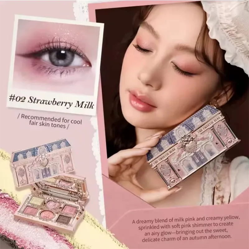 Flowerknows Makeup Set Gift Kit Shimmer Full Box Blush Long Lasting Velvet Lip Cream with Bag Kit De Maquiagem