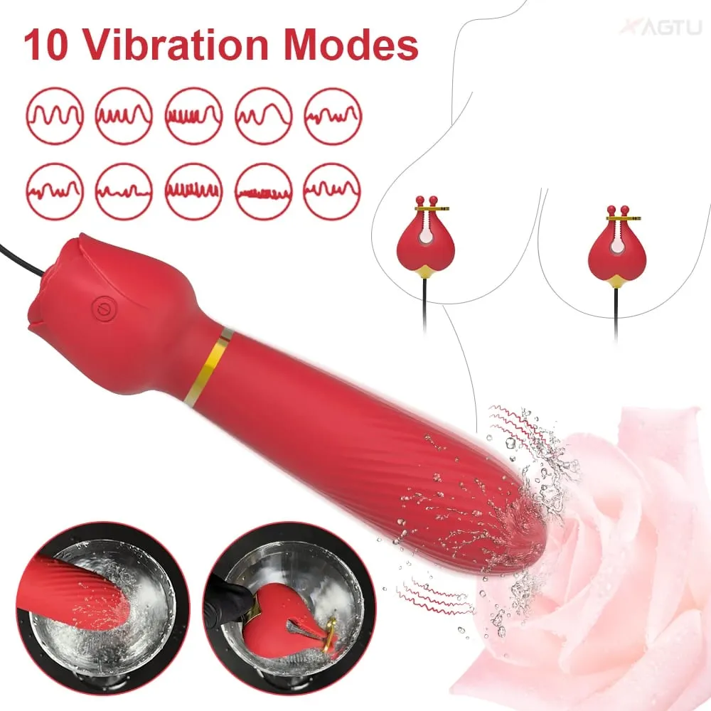 Nipple Vibrator for Women with Nipple Clamps Breast Clips Clitoral Stimulation G Spot Wand Vibrators Adult Goods for Couples 18+ — image 2