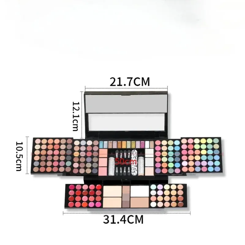 Miss Women All in One Makeup Kit - Full Set with Eyeshadow Lips Blush Lipstick Concealer Brush Mirror Multi-Functional Gift Set
