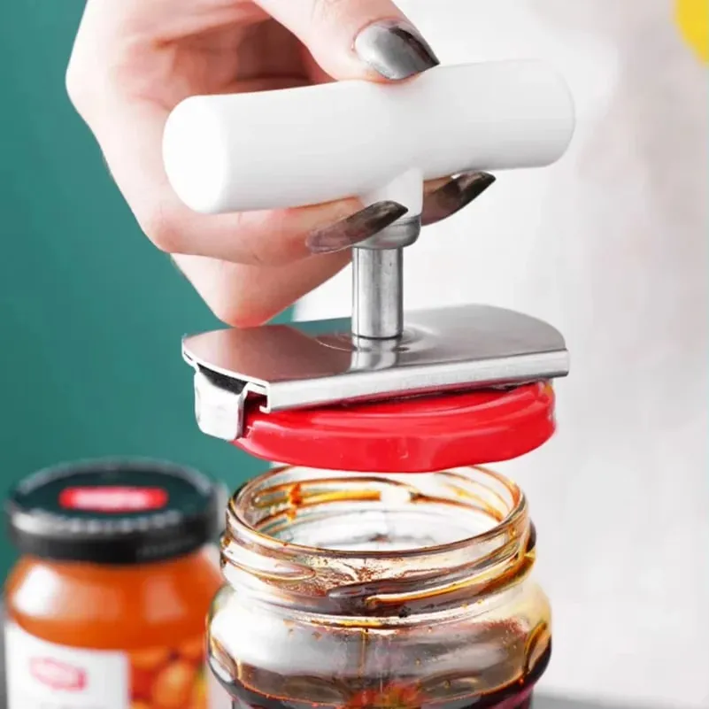Apriscatole multifunzione con coperchio regolabile in acciaio inossidabile Apriscatole a vite salva-lavoro Gadget da cucina — image 6
