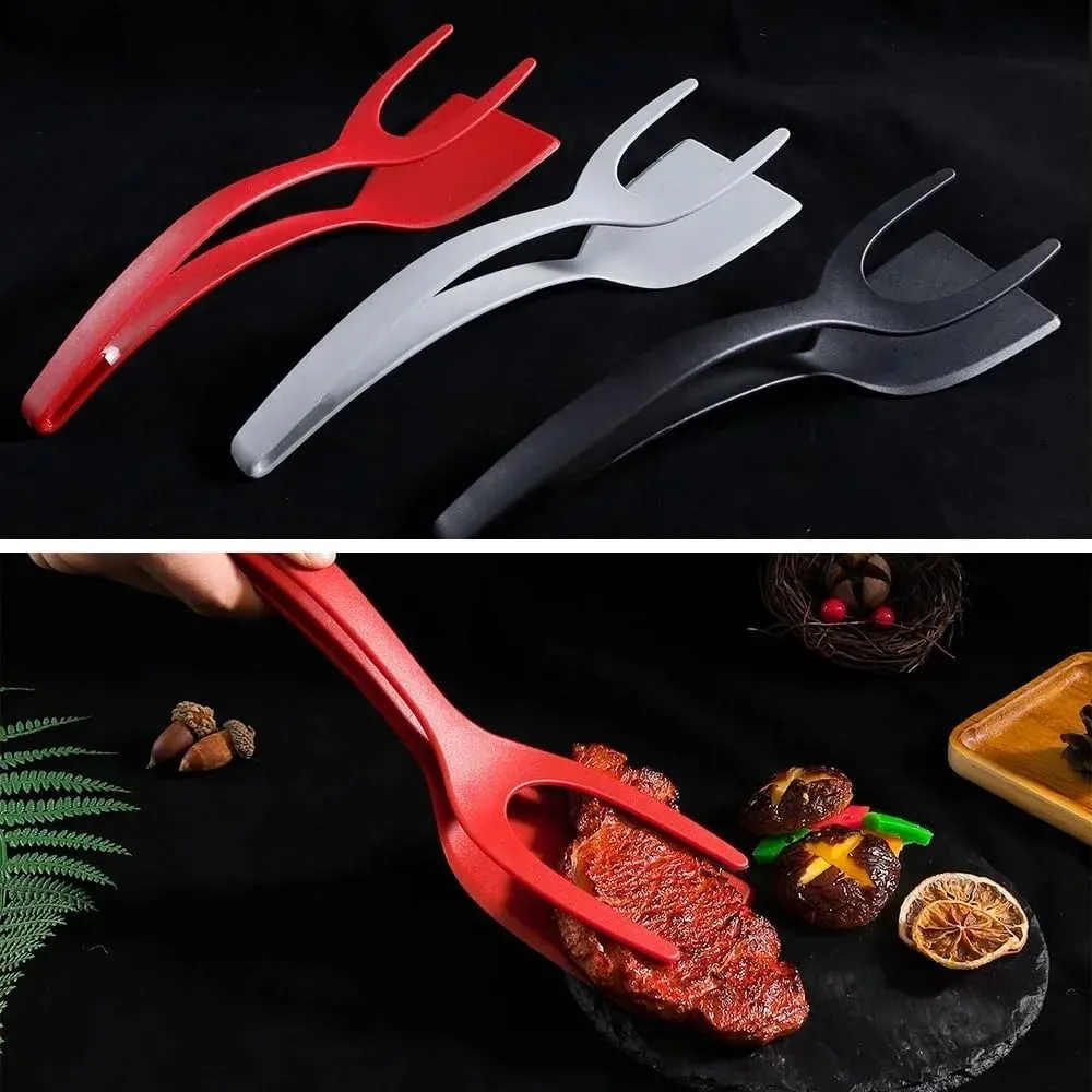2025 Egg Flipper Spatula 2 in 1 Grip and Flip Spatula Tongs Silicone Egg Flipper Tool Fish French Toast Tongs Non-Stick Cooking — image 5