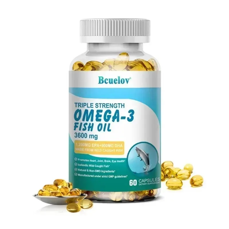 Bcuelov Omega-3 Fish Oil Dietary Supplement - Includes EPA & DHA - 3600 Mg Per Serving for Heart Joint Brain Eye Health — image 9
