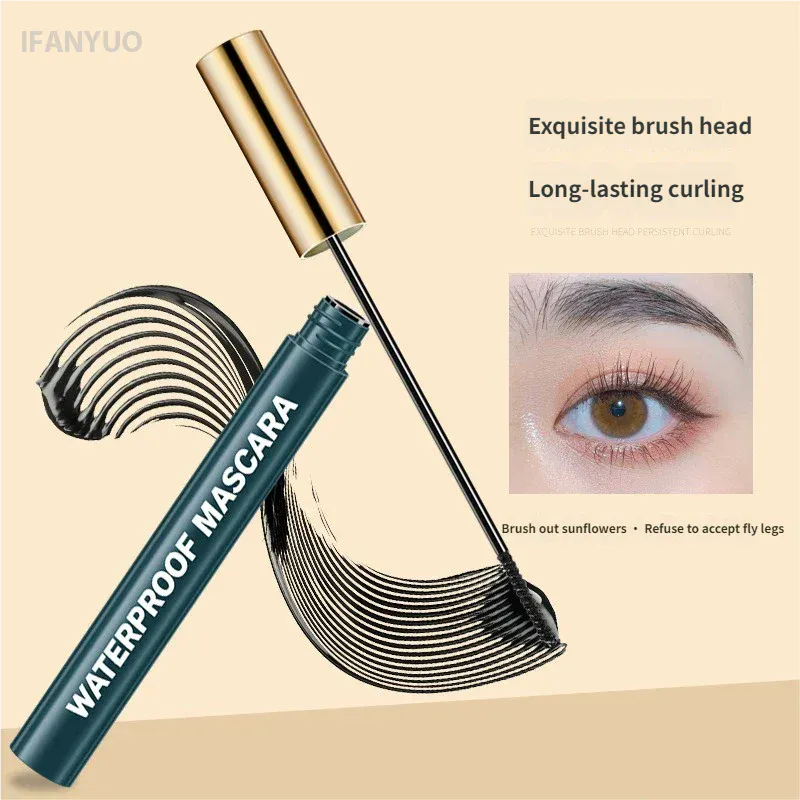 4D Black Mascara Dick Curling Langlebige wasserdichte wischfeste Seidenfaser-Mascara verlängert die Wimpernverlängerung Augen-Make-up — image 4