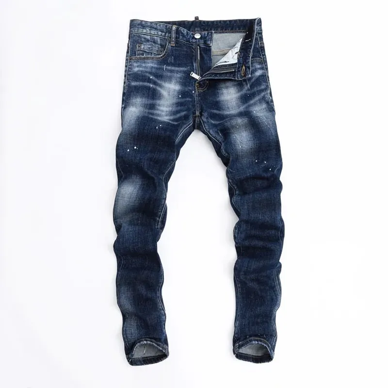 new design dsq2 blue Men Jeans Pants Cotton straight Slim Jeans Denim Designer zipper D2 COOLGUY JEANS top quality 8539