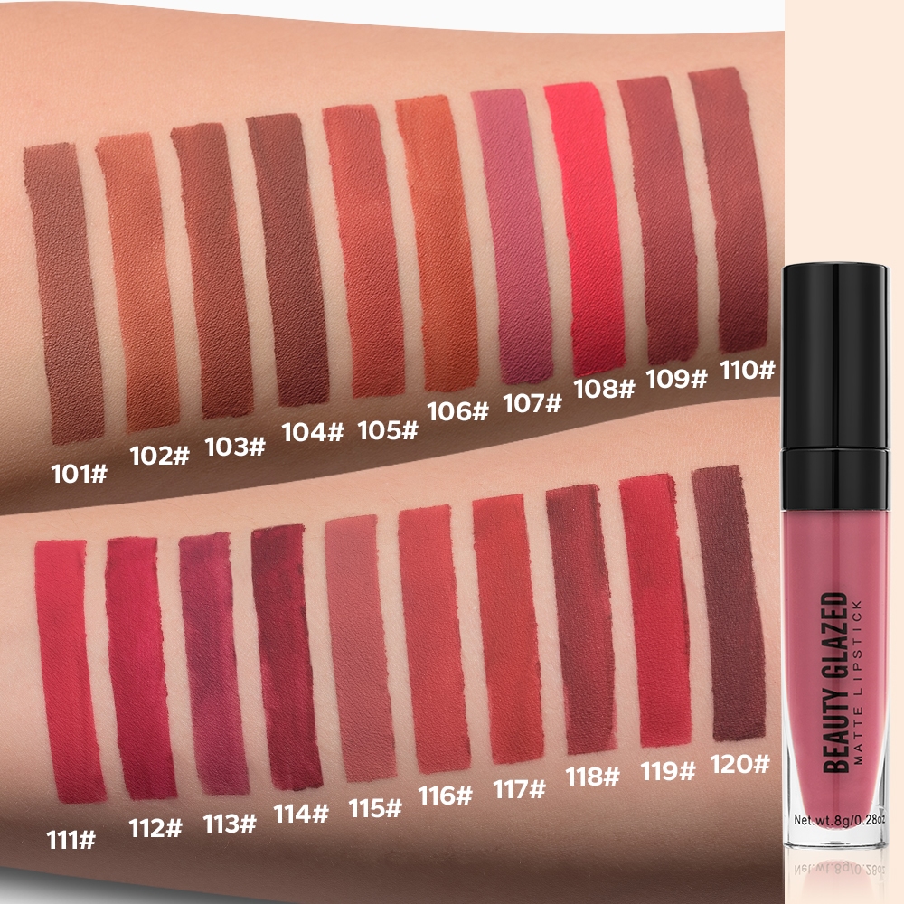 Beauty Glazed 20 Colors Long Lasting Waterproof Matte Lipstick Lip Tint Smooth Lightweight Lip Makeup — image 6