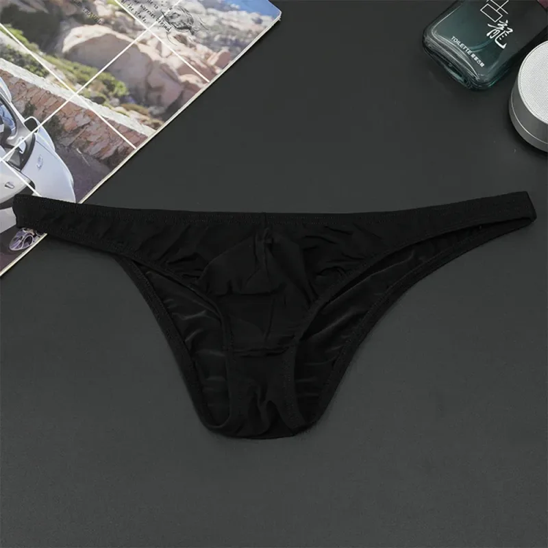 1PC Summer New Underwear Men's Ice Silk Briefs Ultra-thin Transparent Breathable Sexy Comfortable Low Waist Underpants for Men — image 21