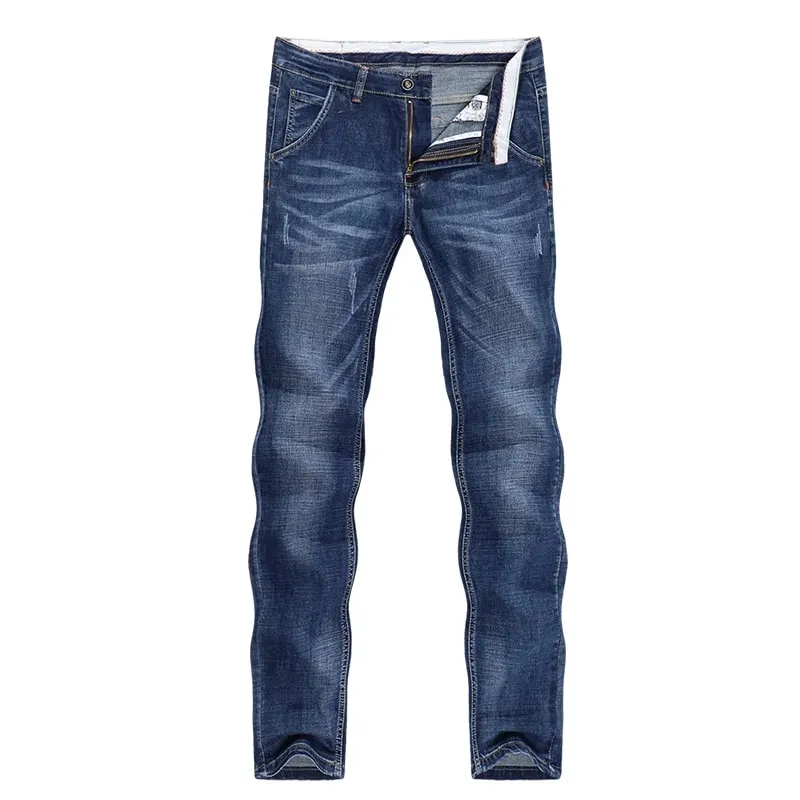 Jeans Men Summer 2024 Thin Blue Slim Straight Denim Pants Casual Fashion Men's Trousers Full Length Cowboys Man Homme Jean