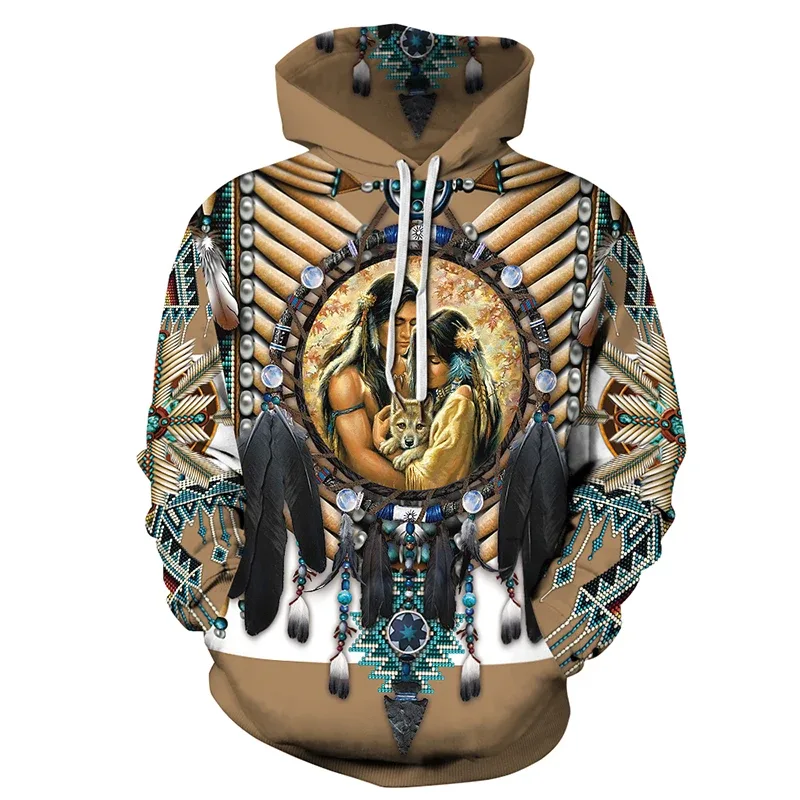 Fashionable 3D Printed Bohemian Pattern Men's Top Fashionable Men's Loose Large Sports Hoodie Street Retro Long Sleeve Hoodie — image 9