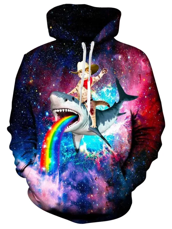 Herenhoodies Dierenkatprint 3D Patternv Herfstpullover met capuchon en zak met capuchon Streetwear Los comfortabel — image 3