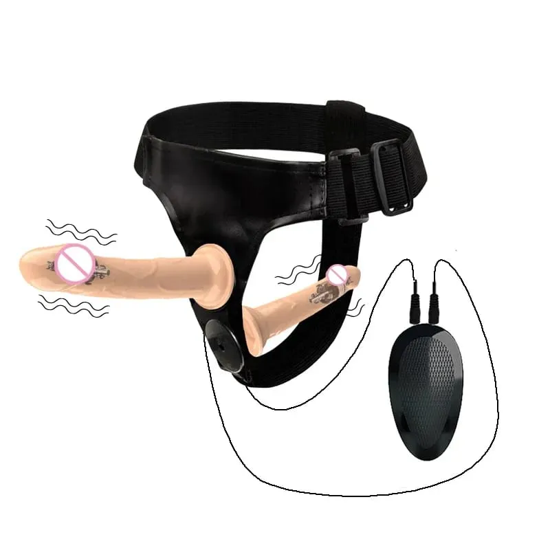 Couples Harness Strap-on with 2 Vibrations Realistic Dildos for Anal G-spot Stimulation Prostate Massager Adult Sex Toy for Wom — image 10