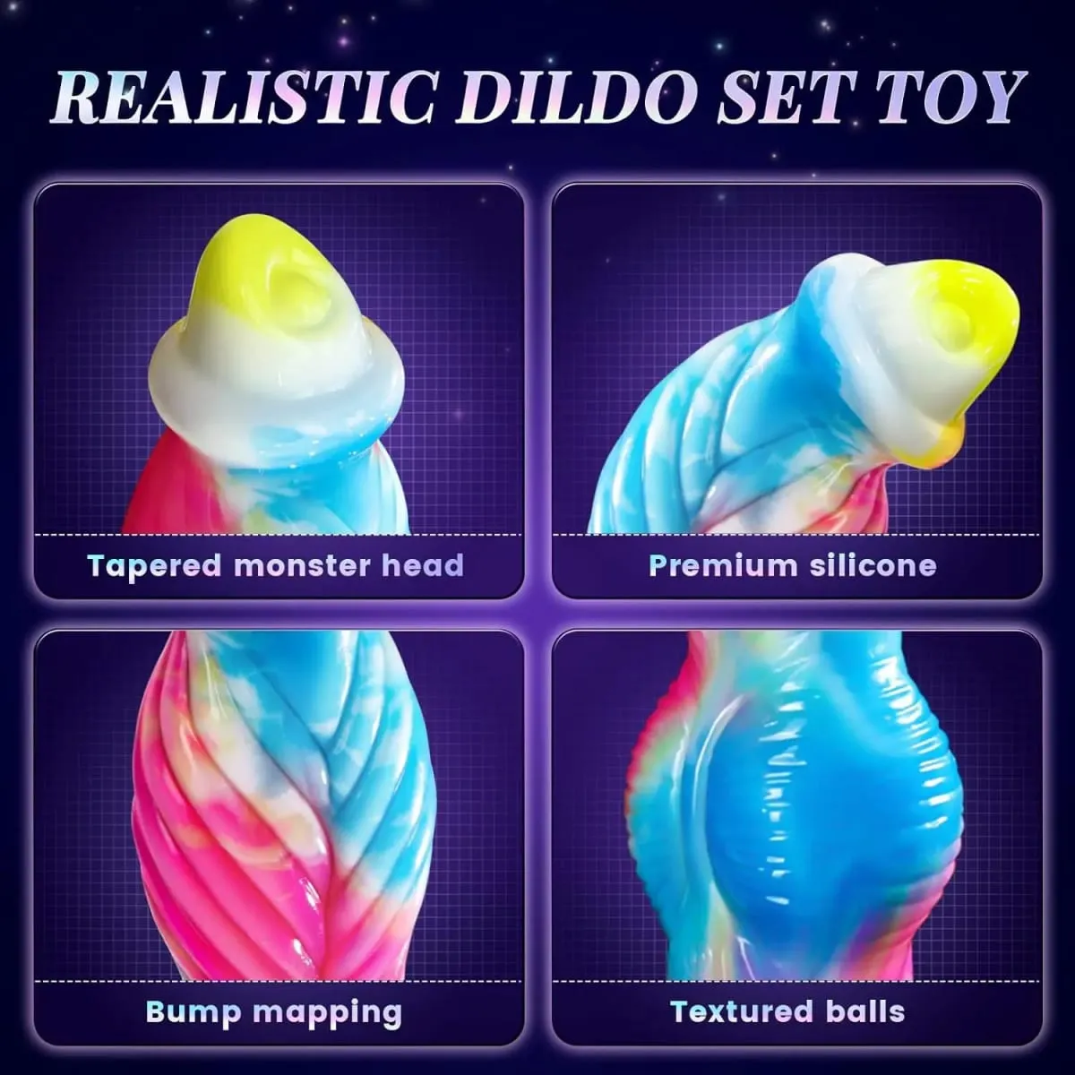 Spinta Drago Dildo Vibratore Giocattoli Del Sesso 10 "4IN1 Mostro Telecomando Spessore Dildo Ventosa Dildo Giocattoli Anali Prodotto Per Adulti — image 5