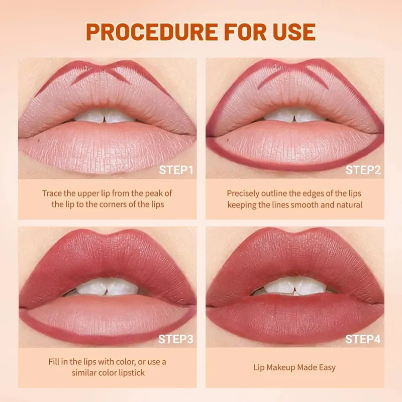 12Pcs/Set Matte Lip Liner Pencil Lip Outline Contouring Lasting Lipstick High Pigment Not Easy Fade Velvet Fine Lipliner