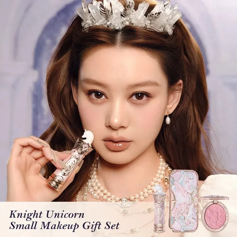 Flower Knows Knight Unicorn Collection Makeup Gift Set 3PCS Kit Eye Shadow Palette Long Lasting Lipstick Blusher Setting Powder — image 3
