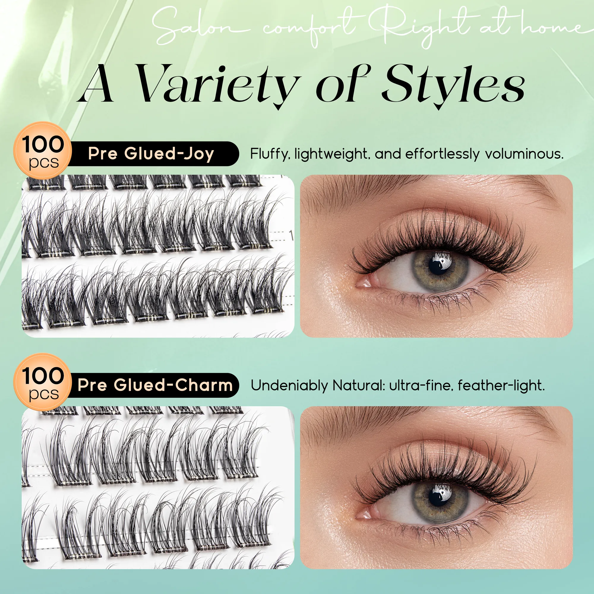 Selbstklebende Wimpern, kein Kleber erforderlich, Wimpern 10–16 mm, vorgeklebte Cluster-Wimpern, D-Locken, weiche, natürliche Wimpern zum Aufdrücken — image 7