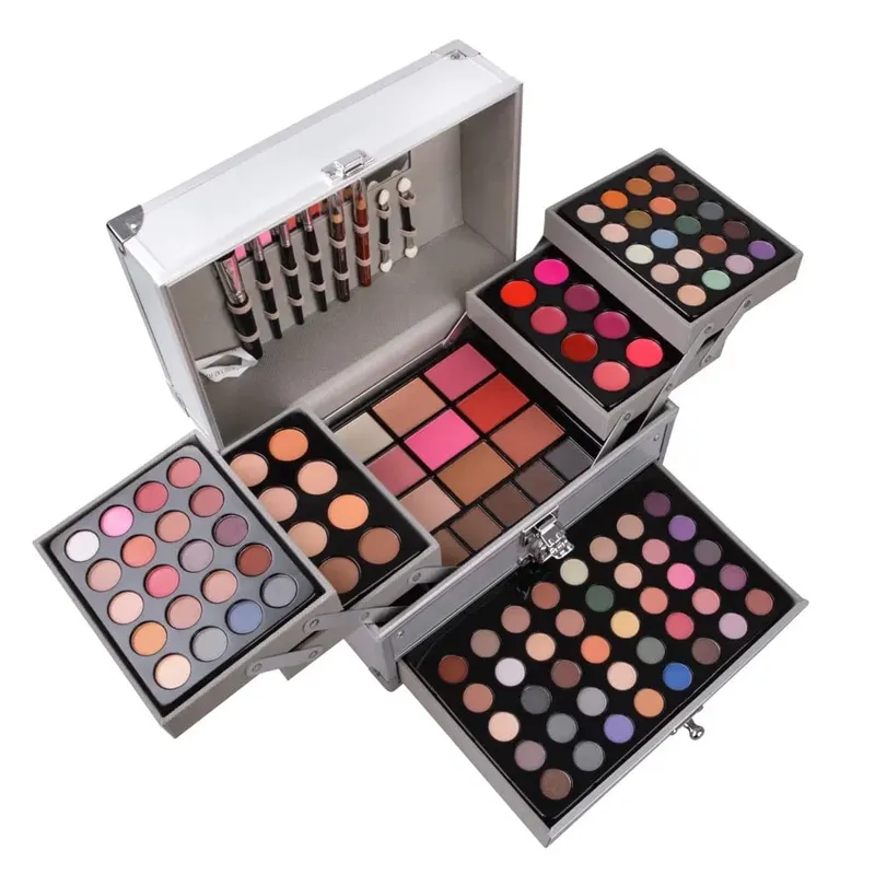 Women's All-in-One Makeup Gift Set - Face Powder Eyeshadow Palette Lipstick Makeup Brushes Highlighter Bronzer Full Kit