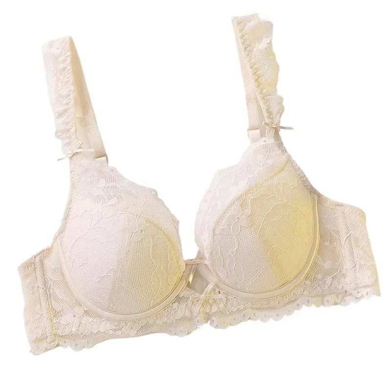 Ensemble de soutien-gorge Push Up en dentelle à armatures pour femmes, ensemble de Lingerie confortable, motif Floral solide, Bralette, adapté aux bonnets A/B/C — image 6